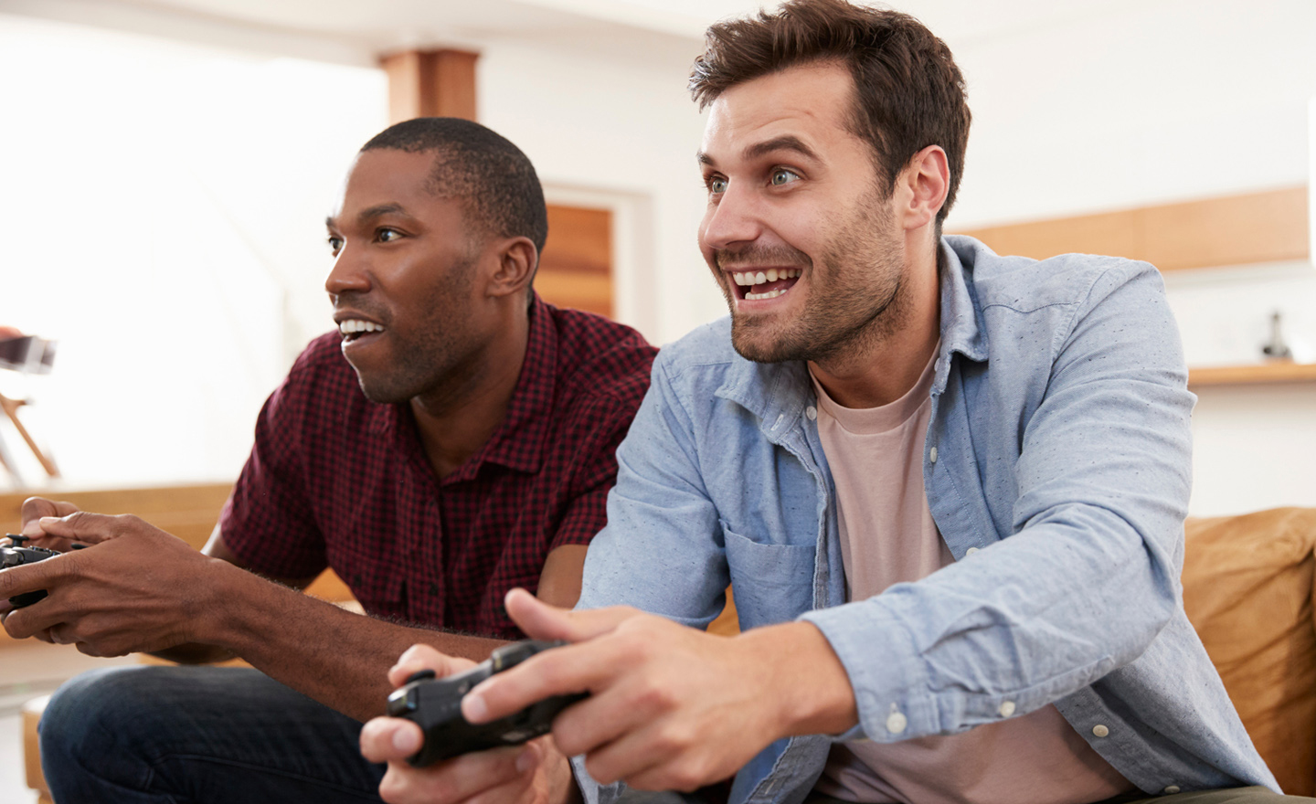 Two people playing video games